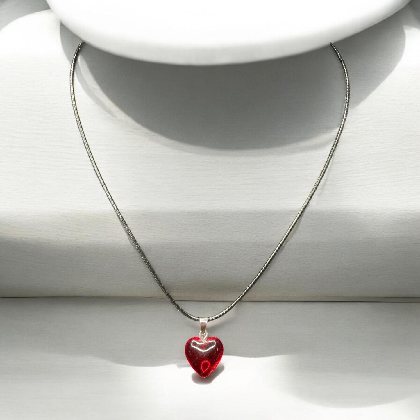 Elegant Heart Pendant Necklace on Black Cord – Minimalist Charm