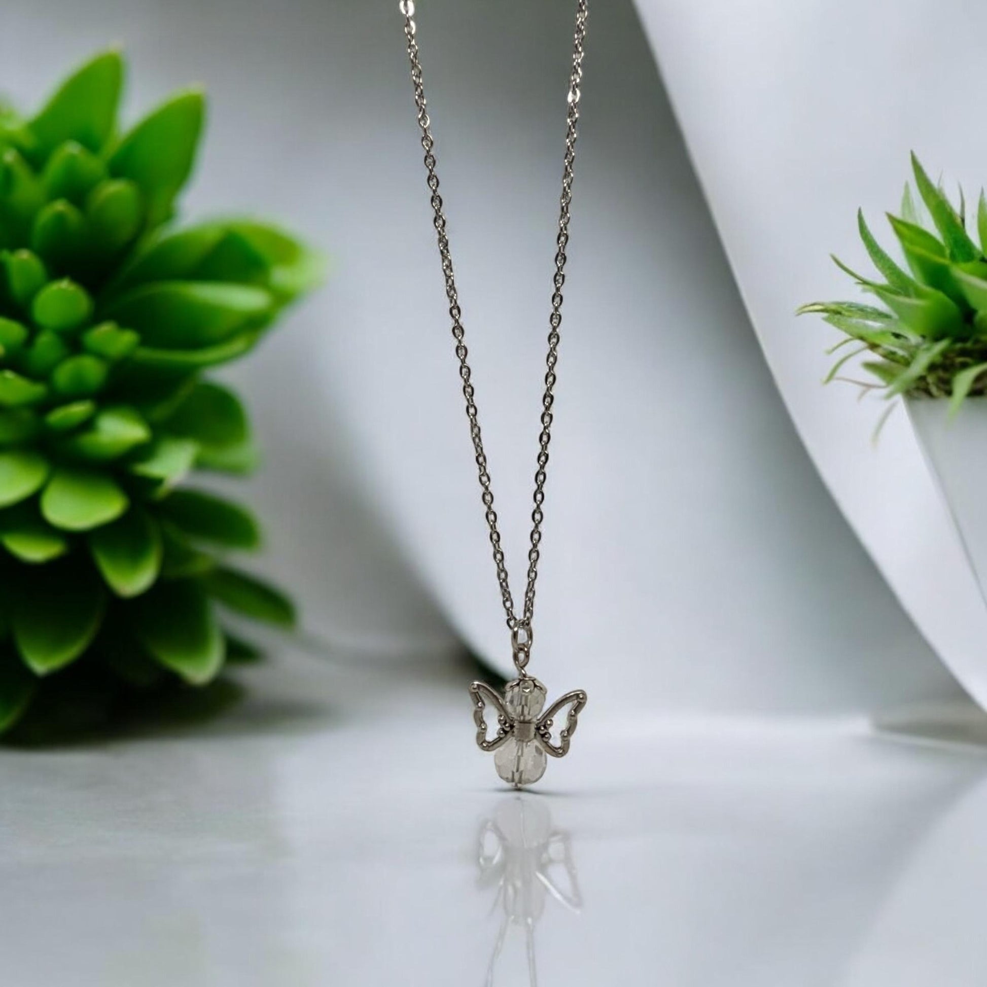 Butterfly Pendant Necklace and Earrings Set - Nature-Inspired Silver Jewelry | Perfect for Everyday Elegance