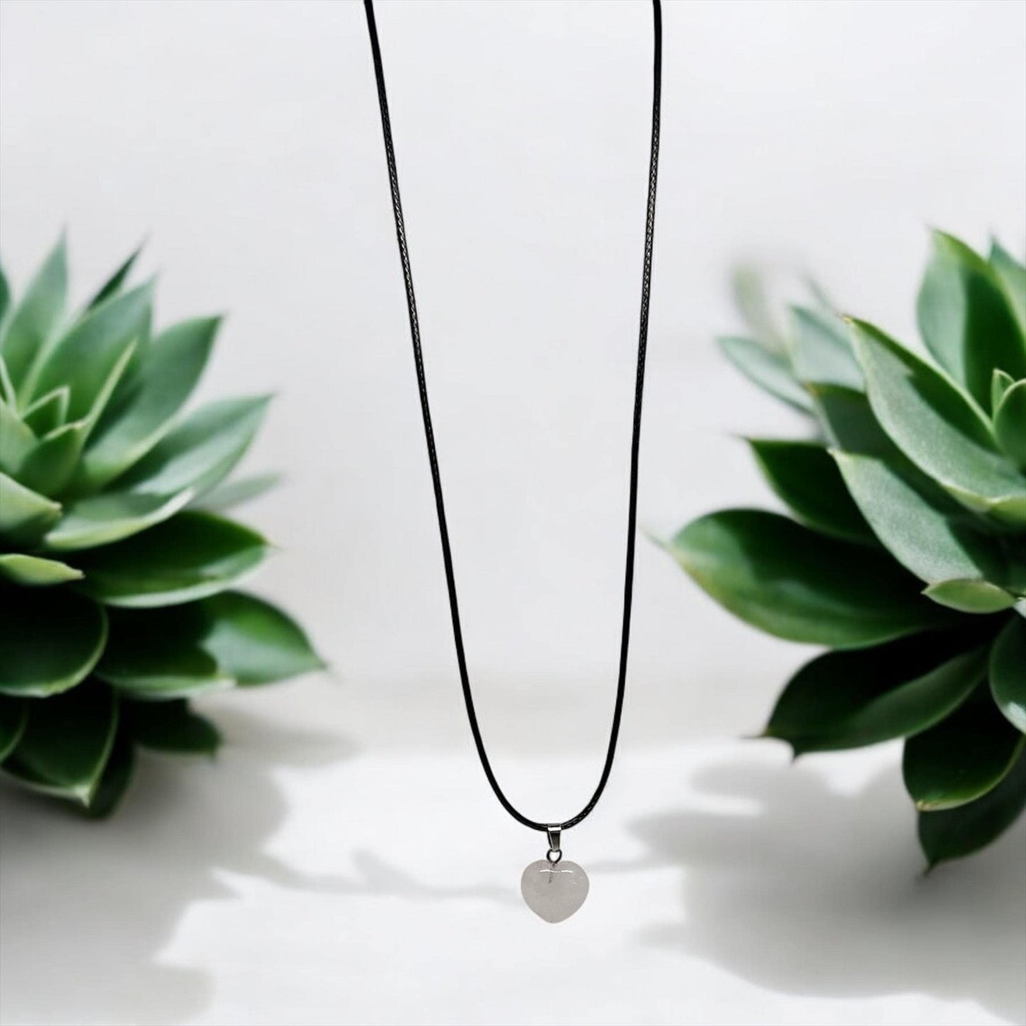 Elegant Heart Pendant Necklace on Black Cord – Minimalist Charm